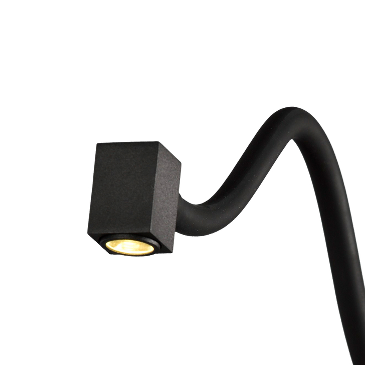 Mantra Boavista Square Headed Black Adjustable Switched Bedside Led Reader Wall Light - 3000K