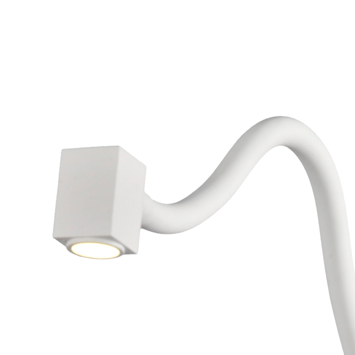 Mantra Boavista Square Headed White Adjustable Switched Bedside Led Reader Wall Light - 3000K