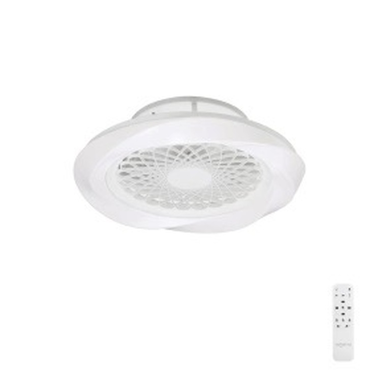 Mantra Boreal White LED Ceiling Light With Built-In Reversible Fan C/W Remote Control