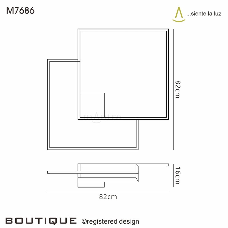 Mantra Boutique Large Flush LED Ceiling Light Black - 3000K