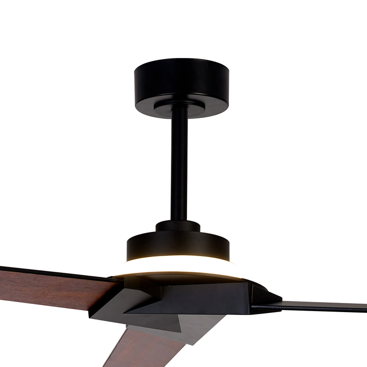 Mantra Brisa Black/Wood Mini IP44 Led Ceiling Fan Light Controllably Via Remote - 2700K - 5000K