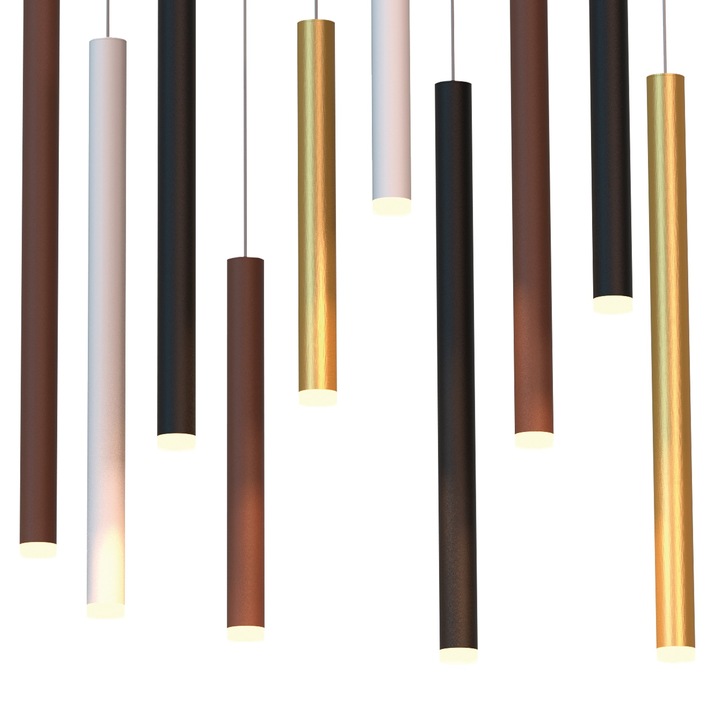 Mantra Cala 14 Light LED Linear Bar Pendant Sand White/Sand Black/Gold/Rust Brown