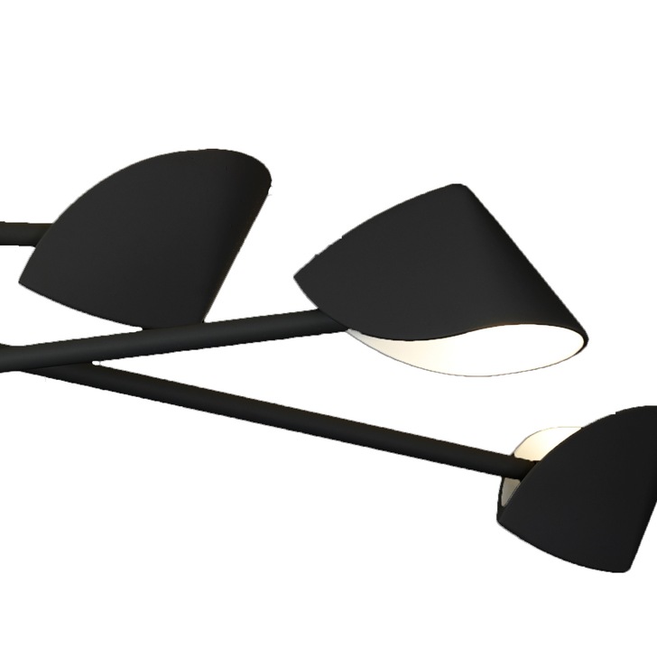 Mantra Capuccina Large LED 6 Light Semi-Flush Ceiling Light Black - 3000K