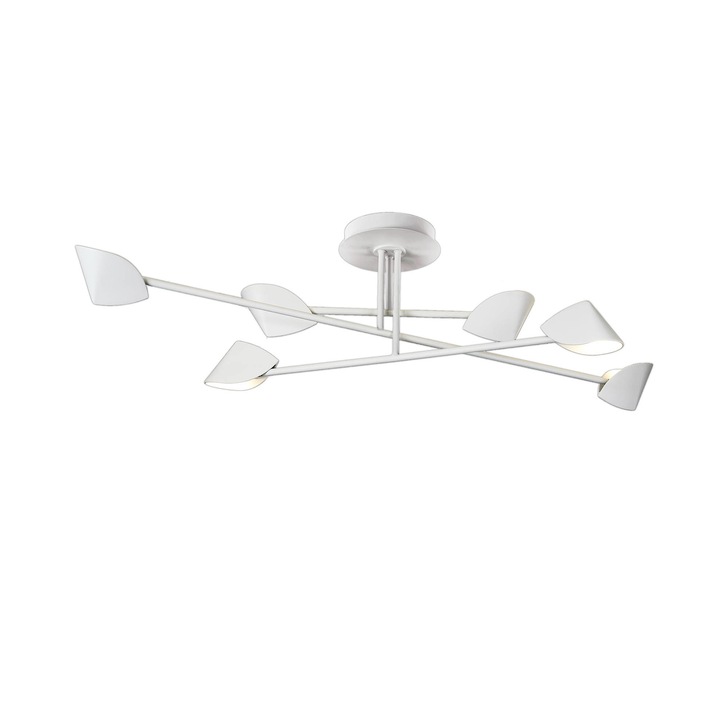 Mantra Capuccina Large LED 6 Light Semi-Flush Ceiling Light White - 3000K