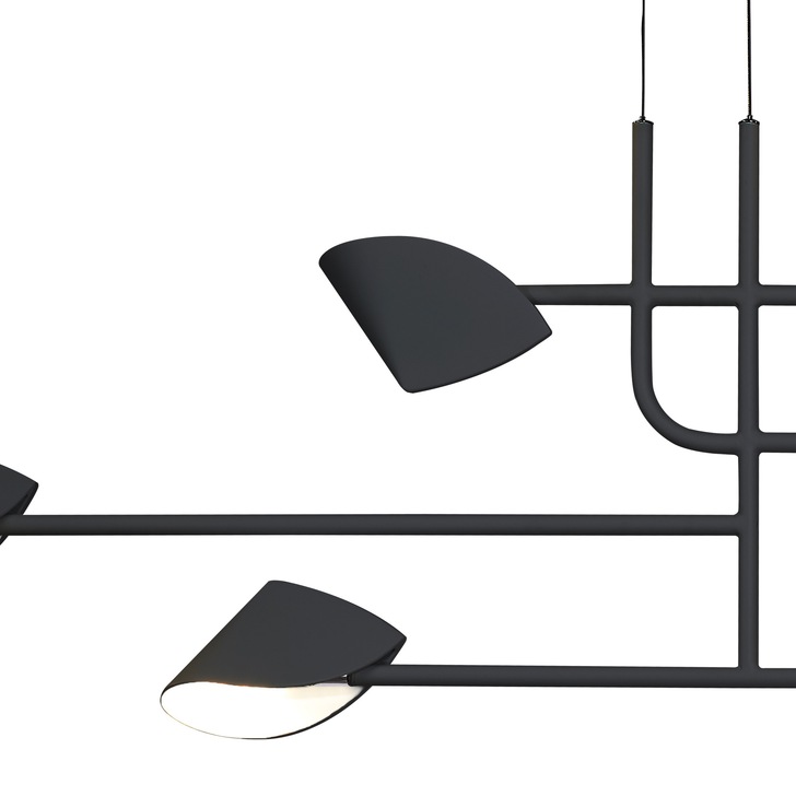 Mantra Capuccina LED 6 Light Linear Pendant Black - 3000K