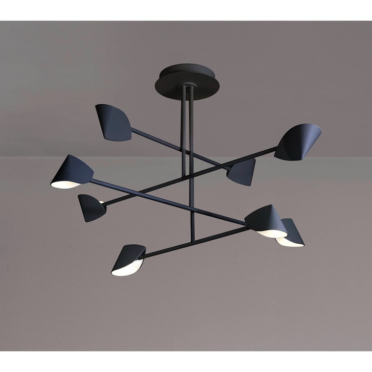 Mantra Capuccina LED 8 Light Fixed Pendant Black - 3000K