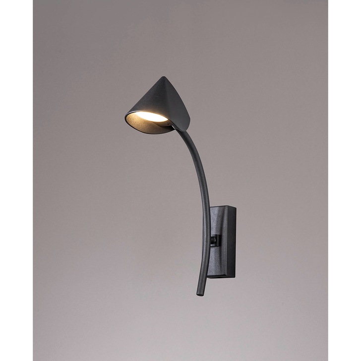 Mantra Capuccina Single LED Wall Light Black - 3000K