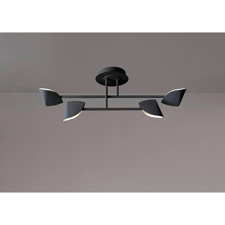 Mantra Capuccina Small LED 4 Light Semi-Flush Ceiling Light Black - 3000K