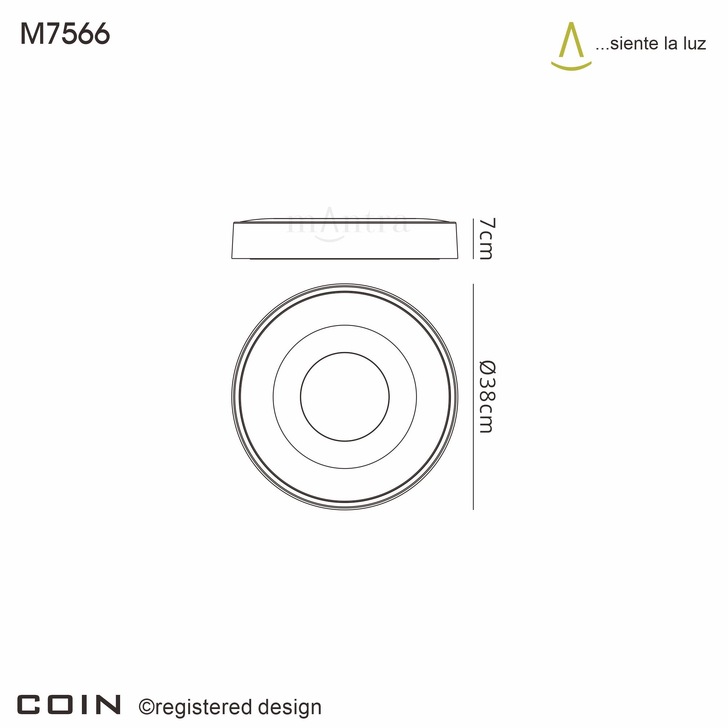 Mantra Coin 56W LED Round Ceiling Light White