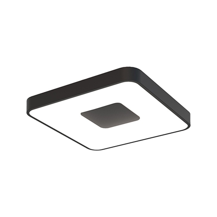 Mantra Coin Medium Square LED Flush Ceiling Light Black Complete With Remote Control - 2700K-5000K Tuneable