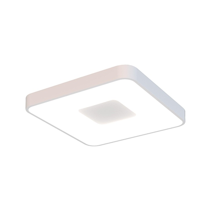 Mantra Coin Medium Square LED Flush Ceiling Light White Complete With Remote Control - 2700K-5000K Tuneable