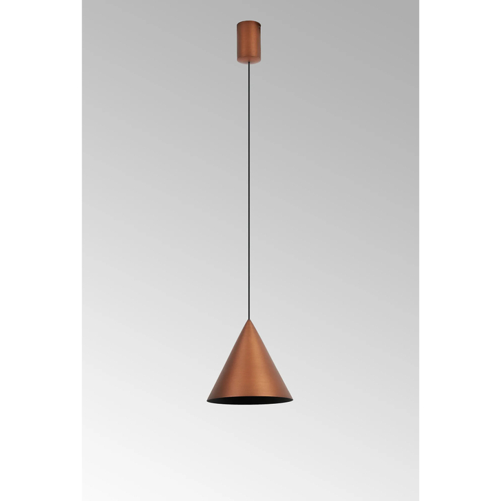 Mantra Cono 18cm Copper Finish Metal Single Led Pendant Light - 3000K