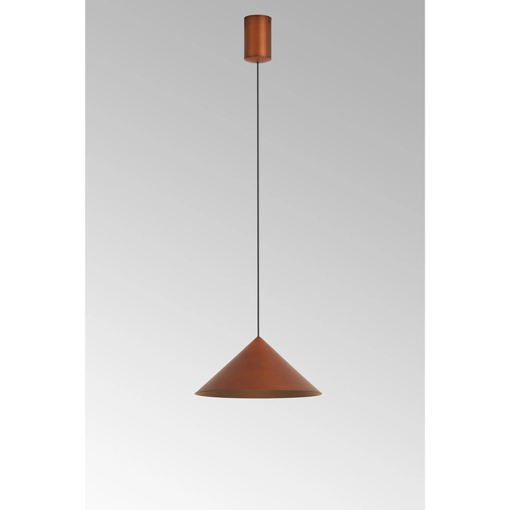 Mantra Cono 24cm Copper Finish Metal Single Led Pendant Light - 3000K
