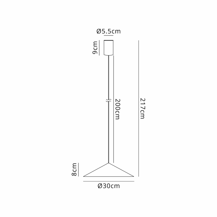 Mantra Cono 30cm Copper Finish Metal Single Led Pendant Light - 3000K