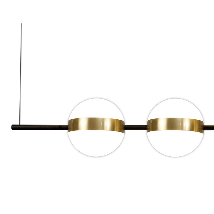 Mantra Cuba 4 Light LED Linear Bar Pendant Black & Gold - 3000K