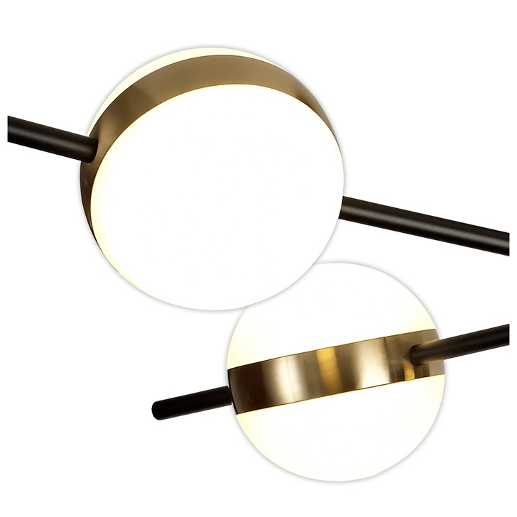 Mantra Cuba 4 Light LED Semi-Flush Ceiling Light Black & Gold - 3000K