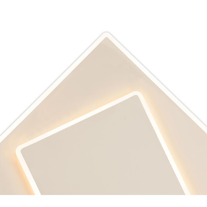 Mantra Dakla White Small Square Flush Led Wall/Ceiling Light - 3000K