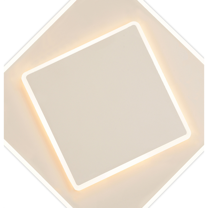 Mantra Dakla White Small Square Flush Led Wall/Ceiling Light - 3000K