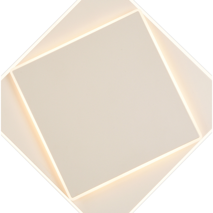 Mantra Dakla White Square Flush Led Wall/Ceiling Light - 3000K