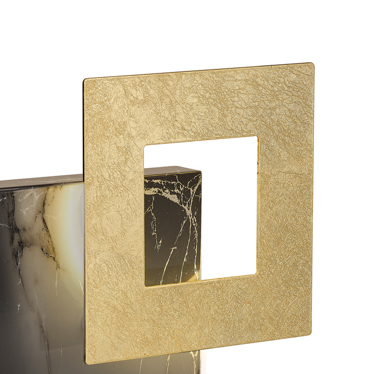 Mantra Dalia M8520 Gold/Black Marble Square Led Table Lamp - 3000K