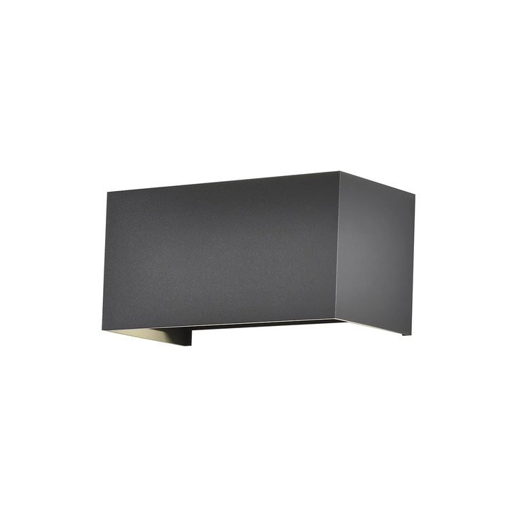 Mantra Davos Rectangle Anthracite Adjustable Up And Down Dimmable Led Exterior Wall Light - 2700K - IP54