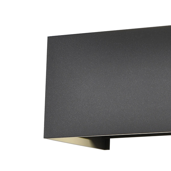 Mantra Davos Rectangle Anthracite Adjustable Up And Down Dimmable Led Exterior Wall Light - 2700K - IP54