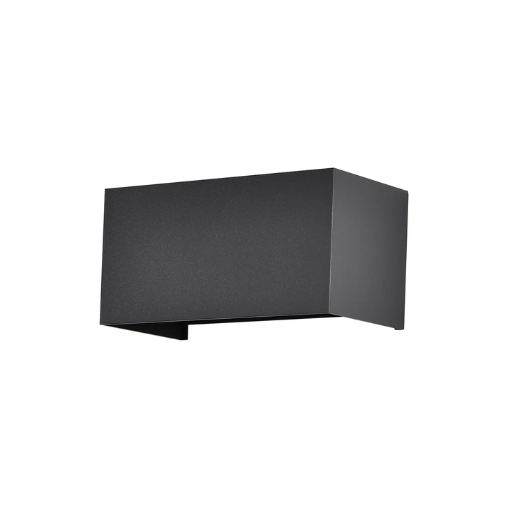 Mantra Davos Rectangle Black Adjustable Up And Down Led Exterior Wall Light - 3000K - IP54