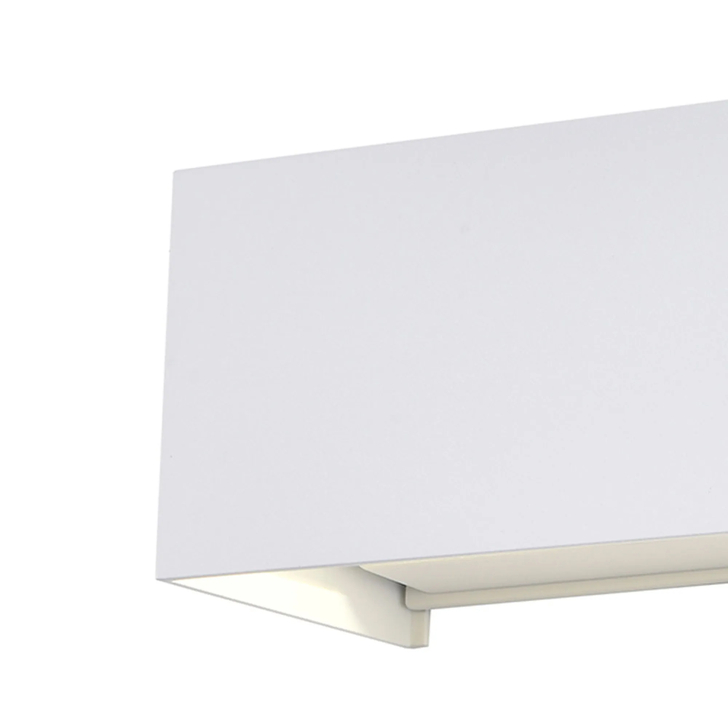 Mantra Davos Rectangle White Adjustable Up And Down Dimmable Led Exterior Wall Light - 2700K - IP54