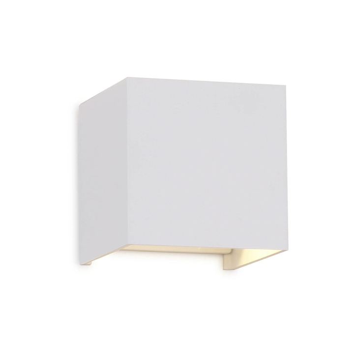 Mantra Davos Square White Adjustable Up And Down Led Exterior Wall Light - 4000K - IP55