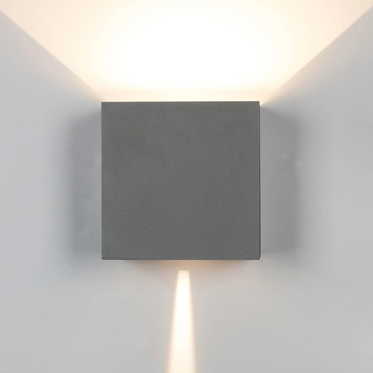 Mantra Davos XL Square Anthracite Adjustable Up And Down Led Exterior Wall Light - 4000K - IP54