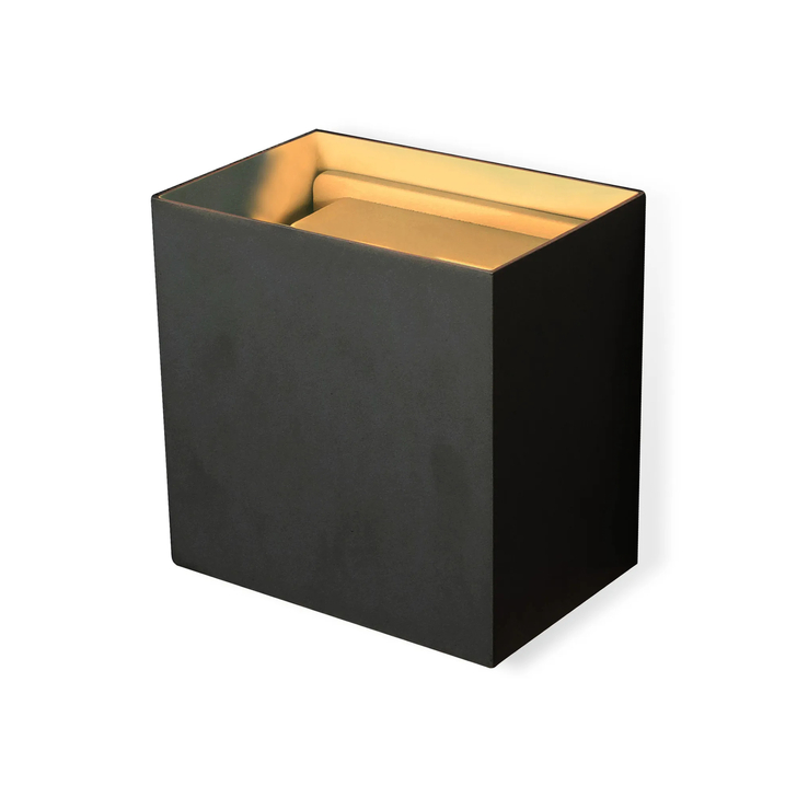 Mantra Davos XL Square Black Adjustable Up And Down Dimmable Led Exterior Wall Light - 2700K - IP54