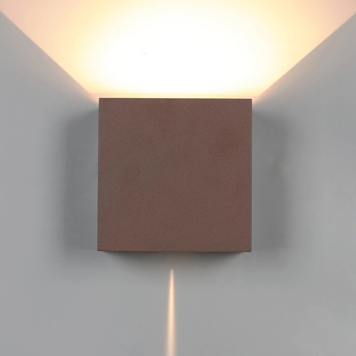 Mantra Davos XL Square Rust Adjustable Up And Down Led Exterior Wall Light - 4000K - IP54