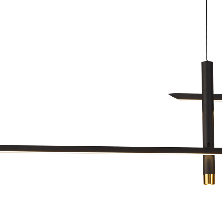 Mantra Esparta Large Black And Gold Led Linear Island Light - 3000K