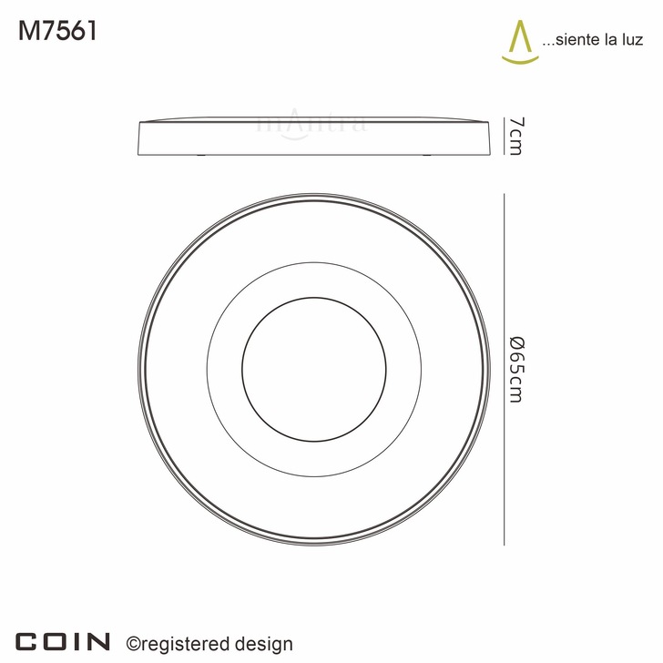 Mantra Extra Large Coin 100W LED Round Ceiling Light Black