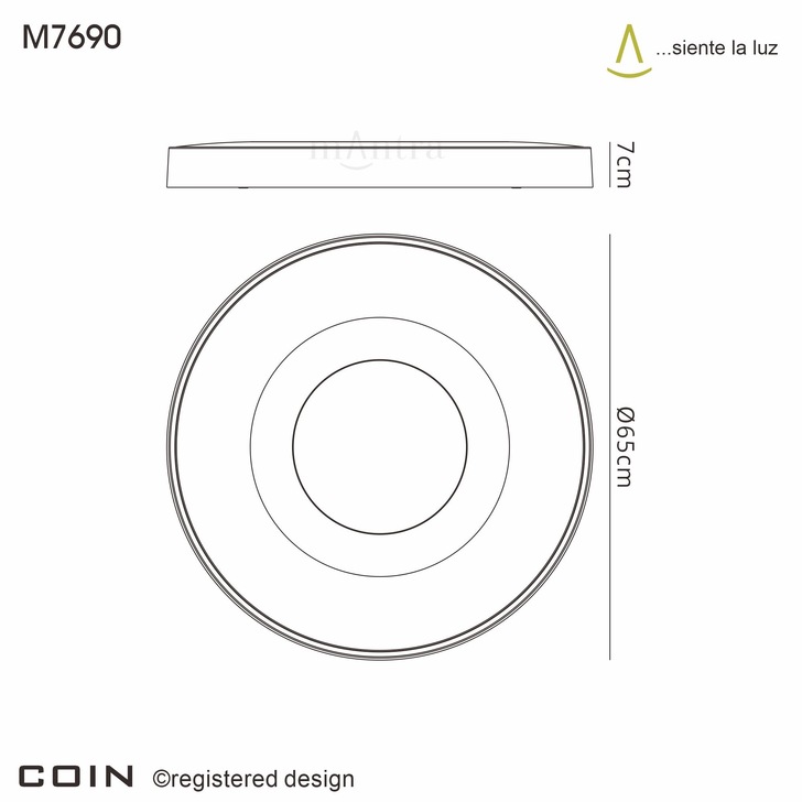 Mantra Extra Large Coin 100W LED Round Ceiling Light Sand Brown