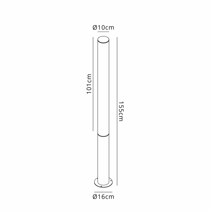 Mantra Gant Rust Brown Large 155cm Bollard Post Lamp - IP65, 3000K LED