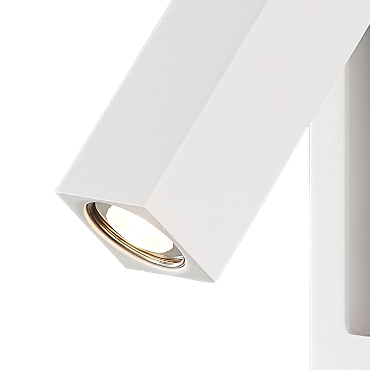 Mantra Gokova White Recessed Rectangular Siwtched Bedside Led Reader Wall Light - 3000K