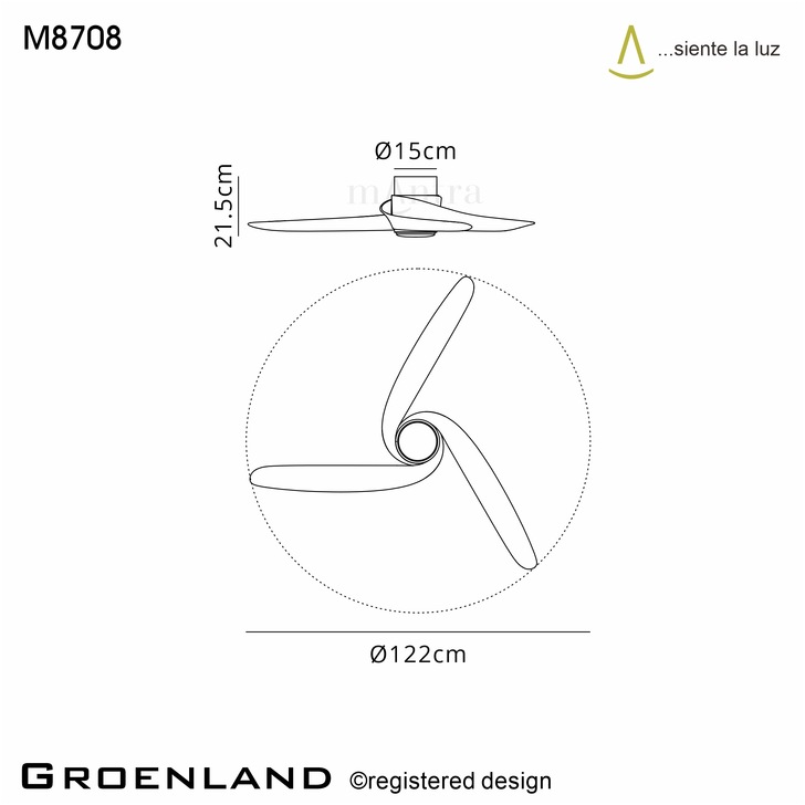 Mantra Groenland White Led Ceiling Fan Light Controllably Via Remote - 2700K - 5000K