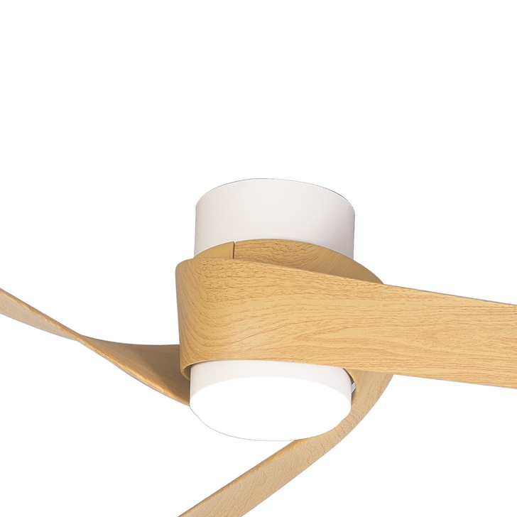 Mantra Groenland White/Wood Led Ceiling Fan Light Controllably Via Remote - 2700K - 5000K