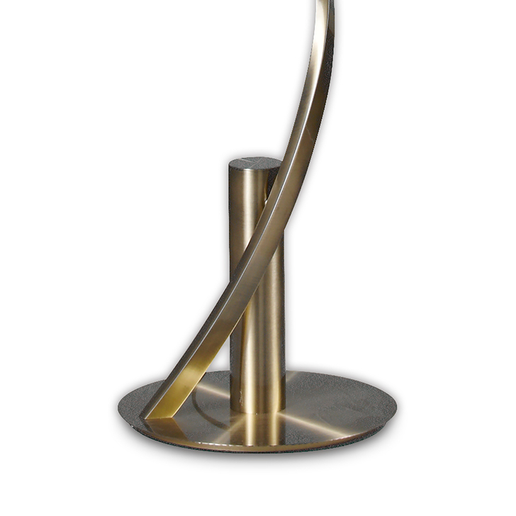 Mantra Helix Tall Spiral Led Floor Lamp In Antique Brass Complete With In-Line Dimmer - 3000K