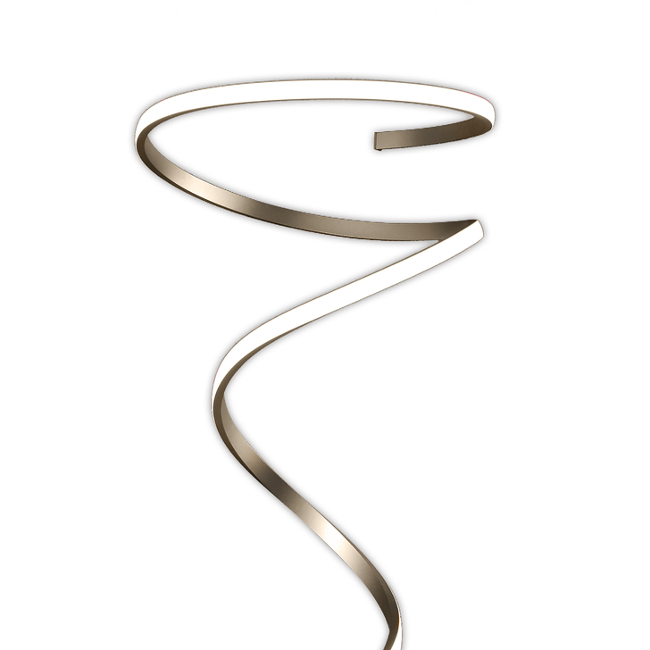 Mantra Helix Tall Spiral Led Floor Lamp In Antique Brass Complete With In-Line Dimmer - 3000K