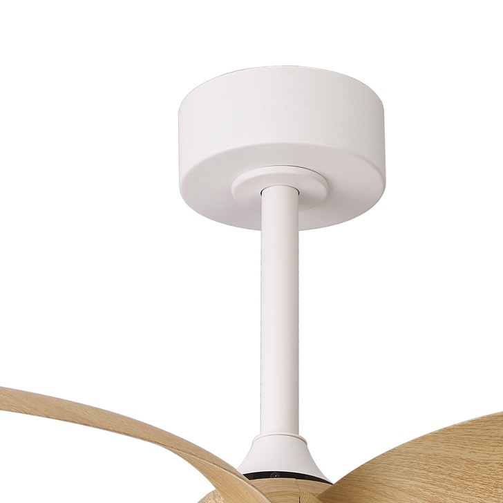 Mantra Infinity Semi-Flush White And Wood Led Ceiling Fan Light Complete With Remote Control - 2700-5000K