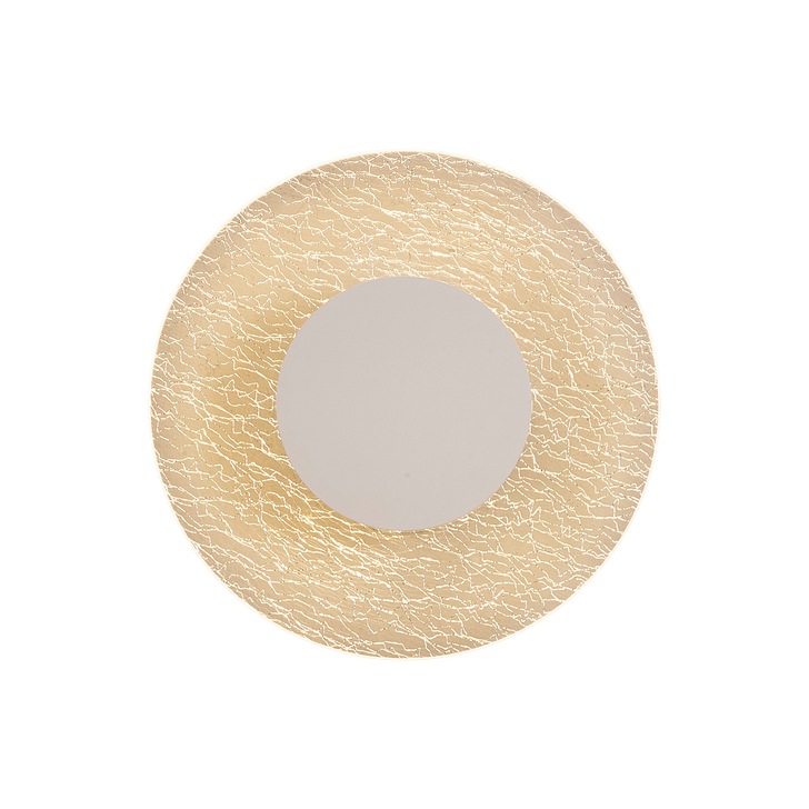 Mantra Jewel White & Crackled Acrylic Small Round LED Wall Light - 3000K