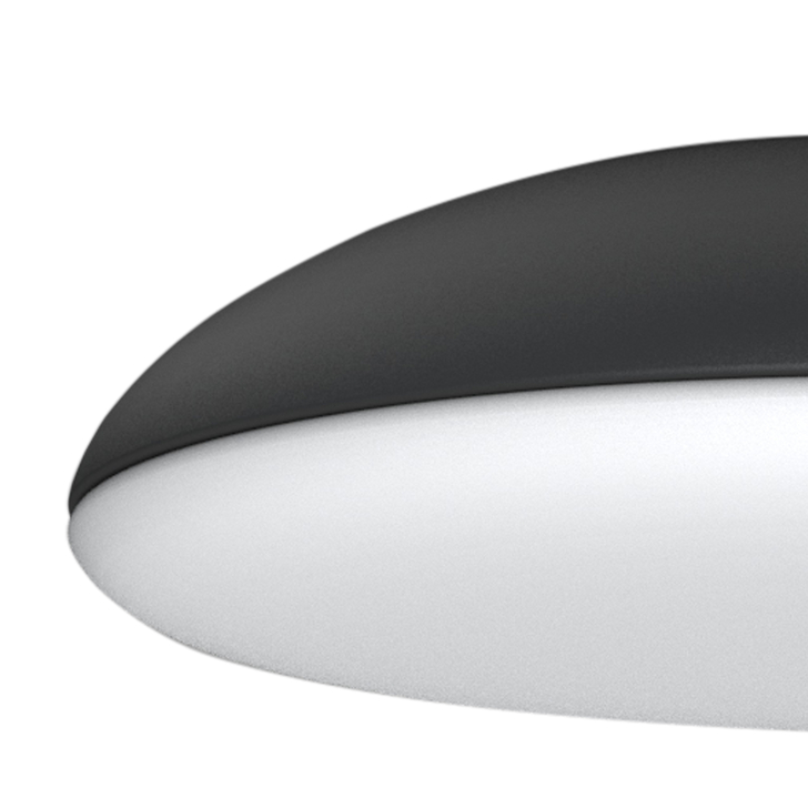 Mantra Kazz Large Black Flush 6 Light Ceiling Light Complete With White Diffuser