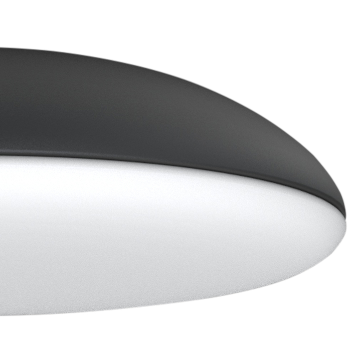 Mantra Kazz Large Black Flush 6 Light Ceiling Light Complete With White Diffuser