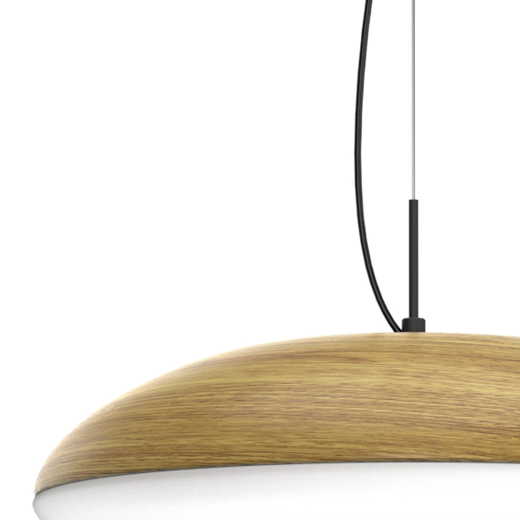 Mantra Kazz Large Wood Effect 6 Light Ceiling Pendant Complete With White Diffuser