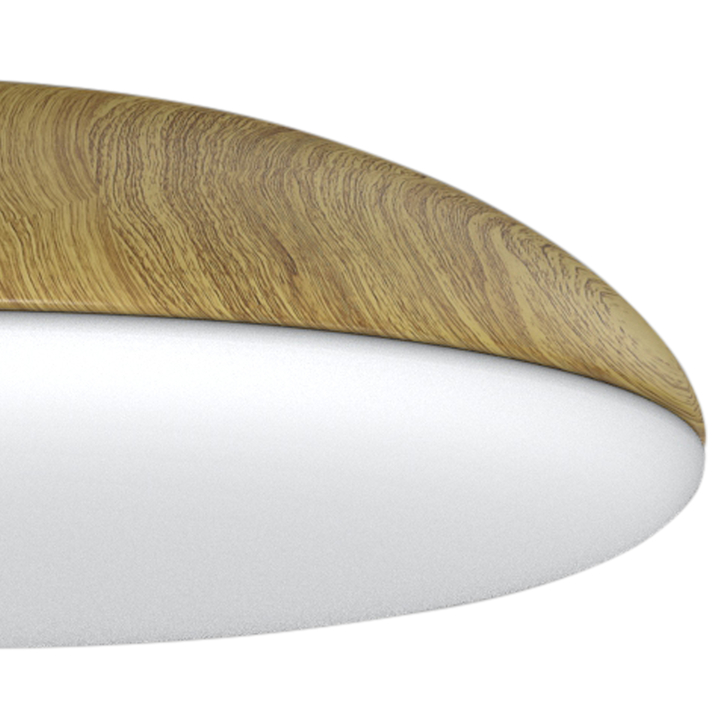 Mantra Kazz Large Wood Effect Flush 6 Light Ceiling Light Complete With White Diffuser