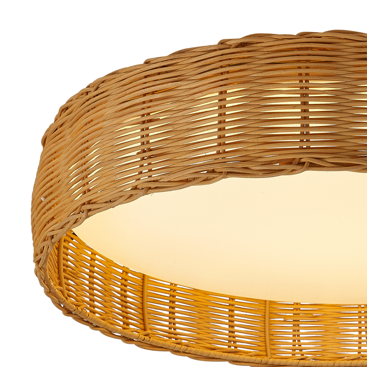 Mantra Kilimanjaro 24W Rattan Flush Led Ceiling Light - CCT Switchable - 2700/4000/5000K