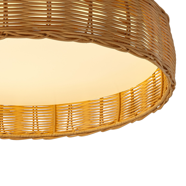 Mantra Kilimanjaro 24W Rattan Flush Led Ceiling Light - CCT Switchable - 2700/4000/5000K