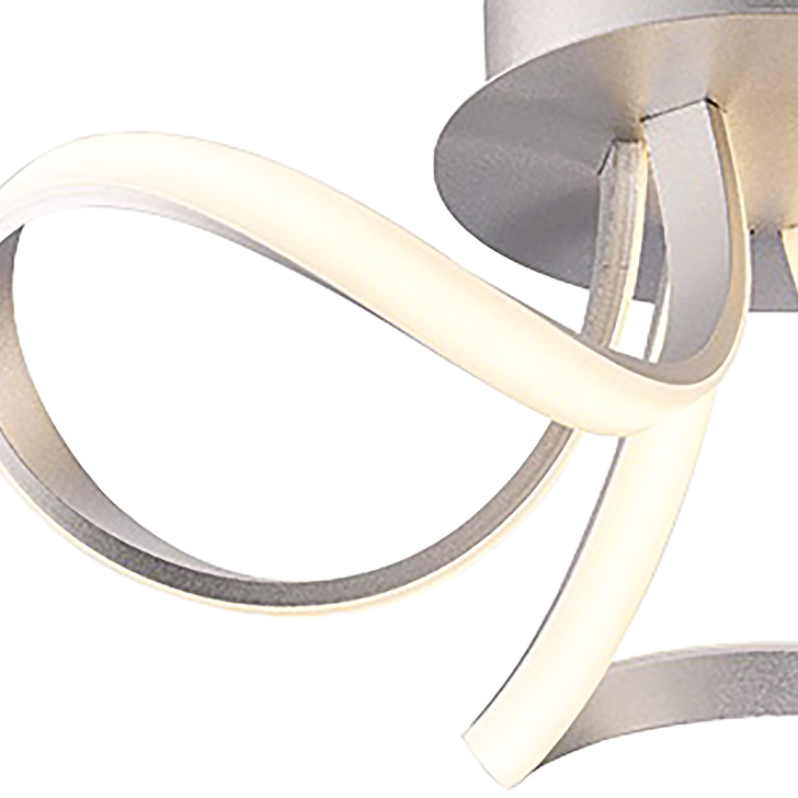 Mantra Knot Three Loop Silver Flush Led Ceiling Light - 3000K